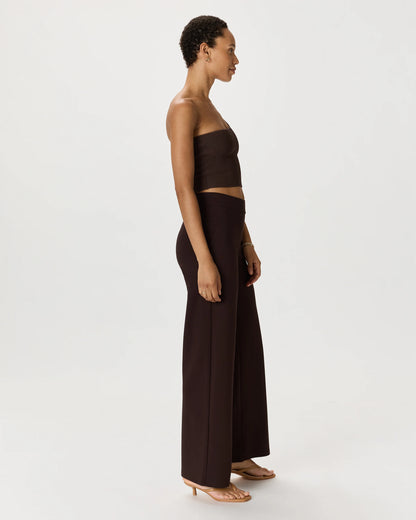 Ultra-Stretch Ponte Wide Leg Pants - XS / Espresso