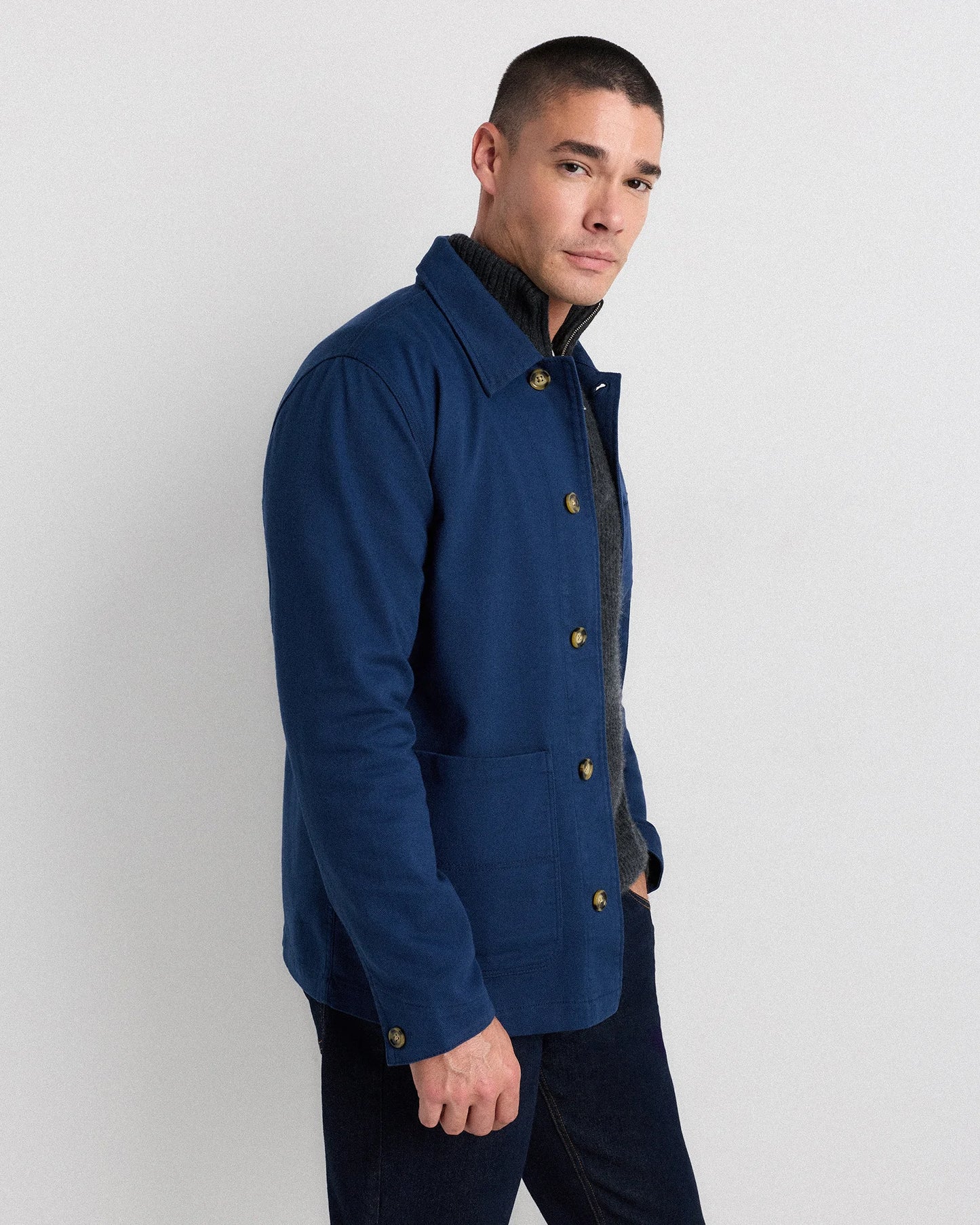 Organic Comfort Stretch Chore Jacket - XS / Vanilla