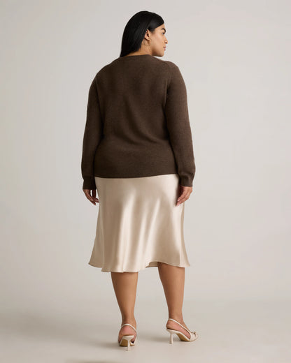 Mongolian Cashmere Crewneck Sweater - 1X / Pale Custard Yellow