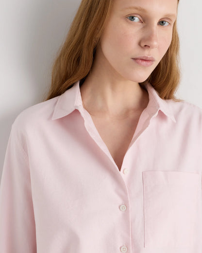 Organic Cotton Relaxed Oxford Shirt - XS / Opal Pink