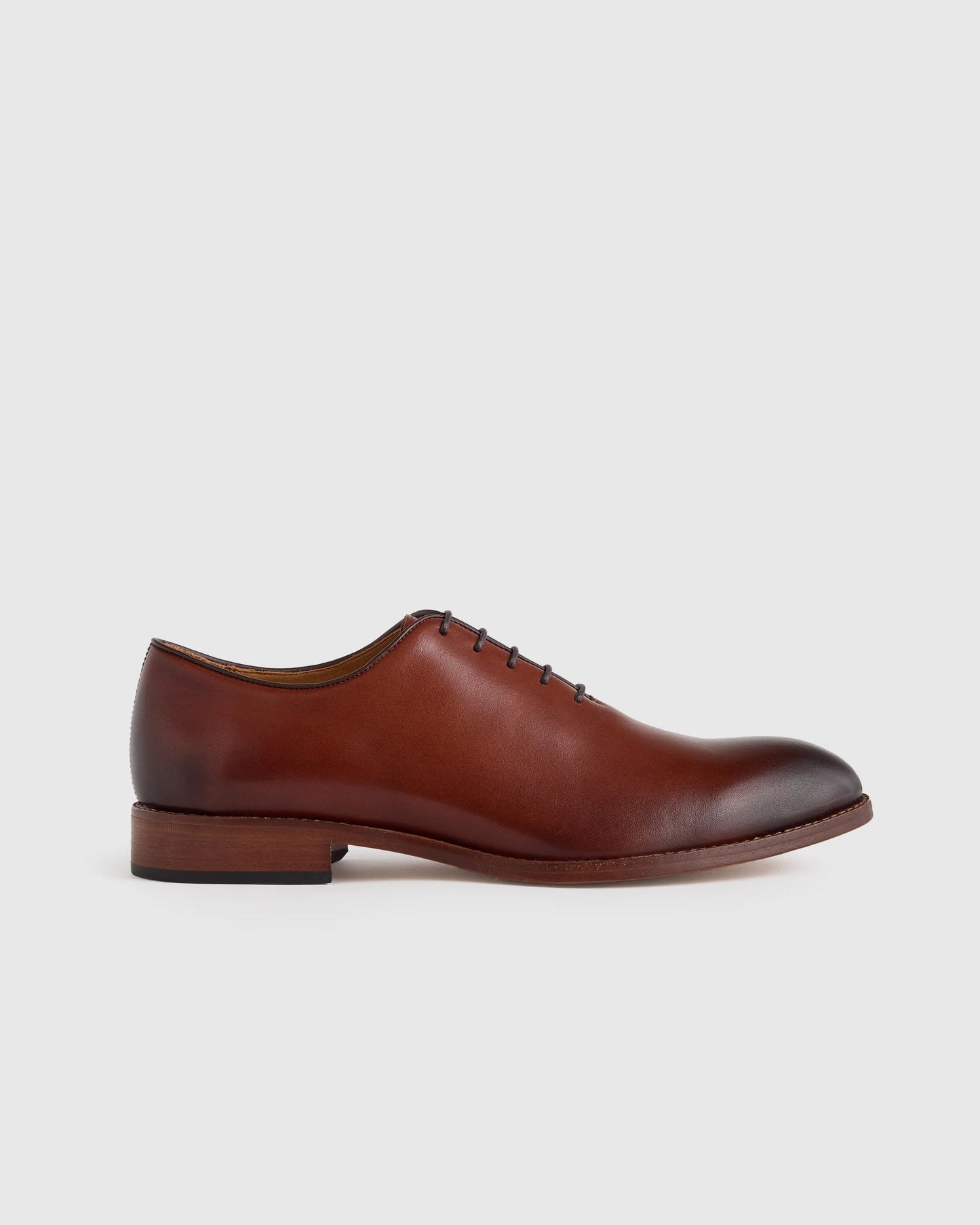 Calfskin Leather Plain Toe Oxford - 7 / Black