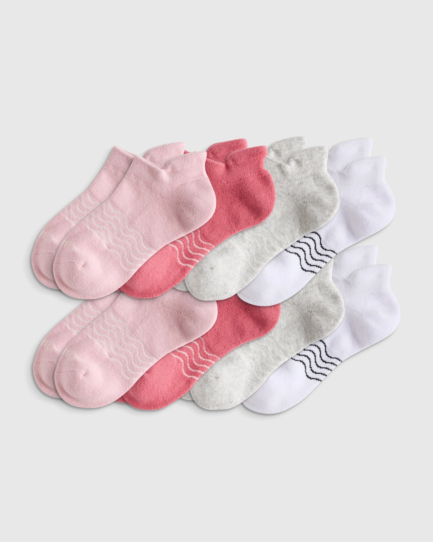 Kids Organic Cotton Ankle Socks 8-Pack - S / Blue/White Multi