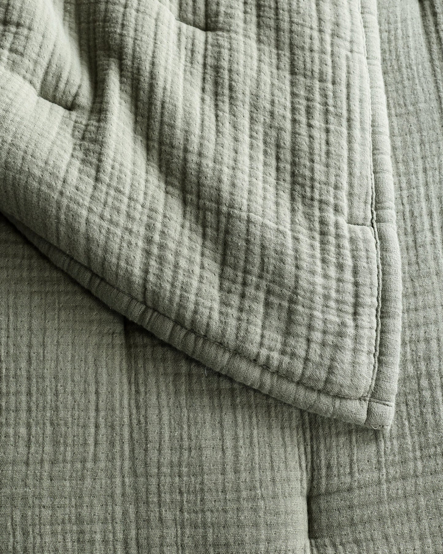 Organic Cotton Gauze Dream Quilt Set - Twin / Dried Sage