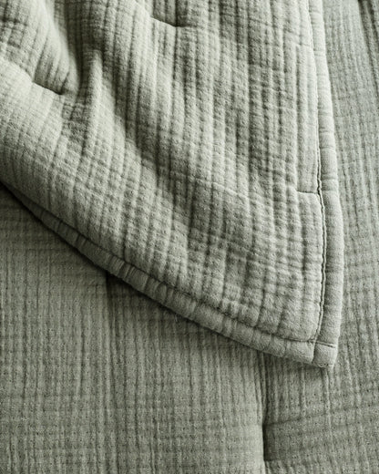 Organic Cotton Gauze Dream Quilt Set - Twin / Dried Sage