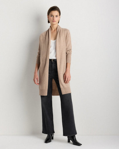 Mongolian Cashmere Duster Cardigan Sweater - XS / Oatmeal