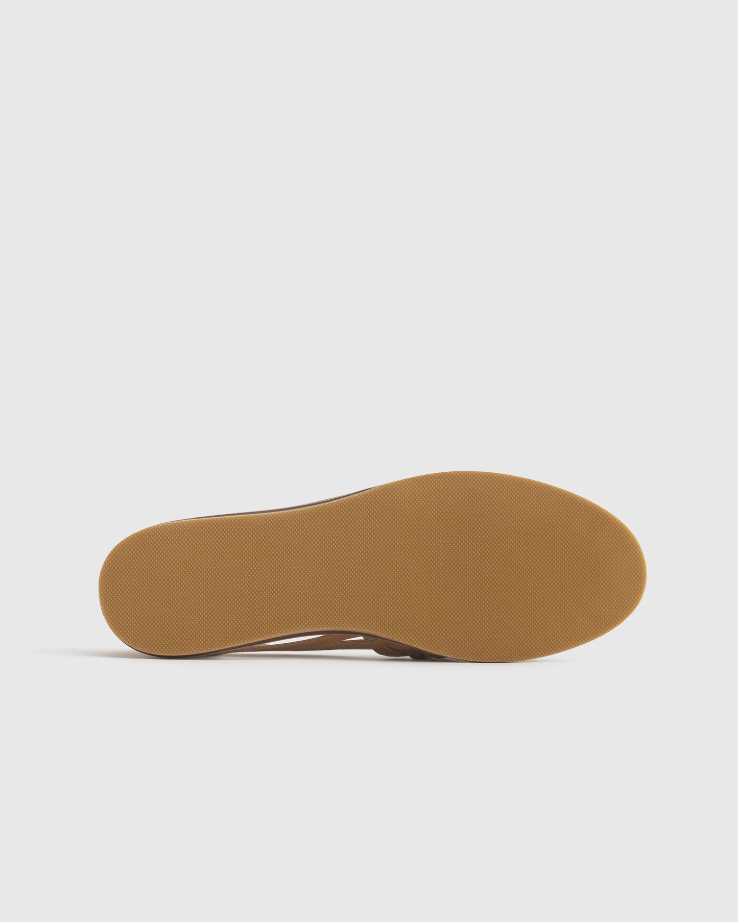 100% Leather Huarache Flat - 5 / Cashew