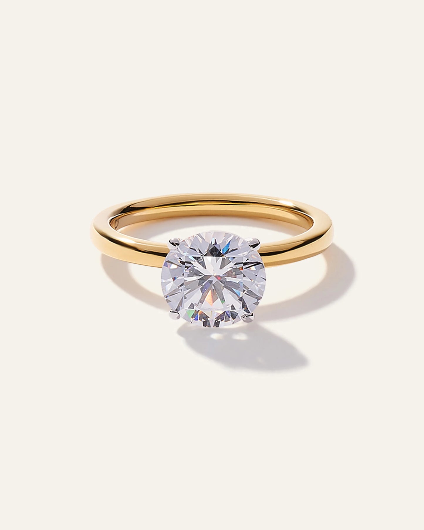 Lab Grown Diamond Round Comfort Fit Engagement Ring - 2ct - 4 / Yellow Gold