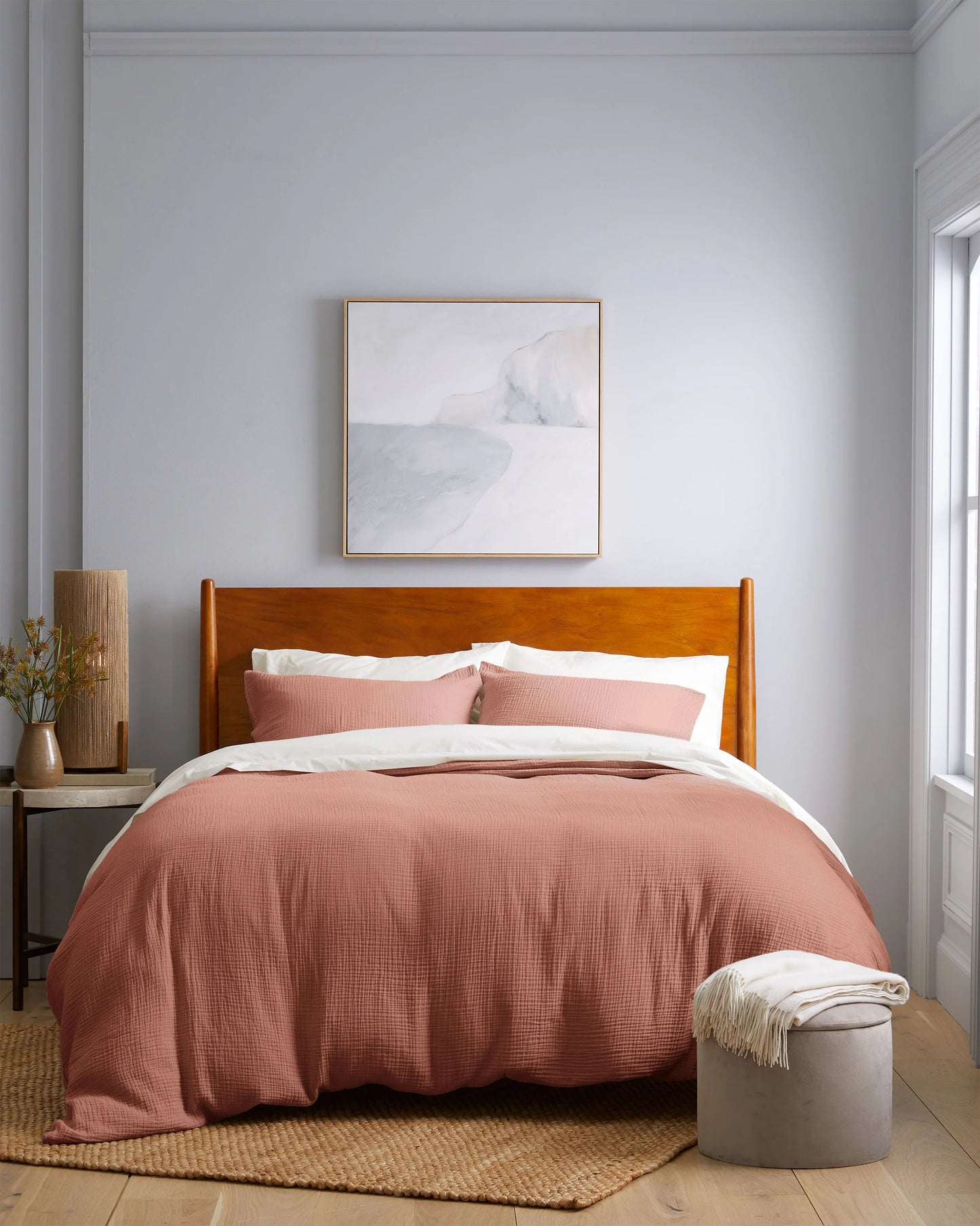 Organic Cotton Gauze Duvet Cover - Twin / Dried Sage
