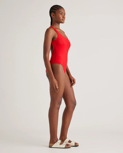 Italian Cross-Back One-Piece Swimsuit - XS / Black