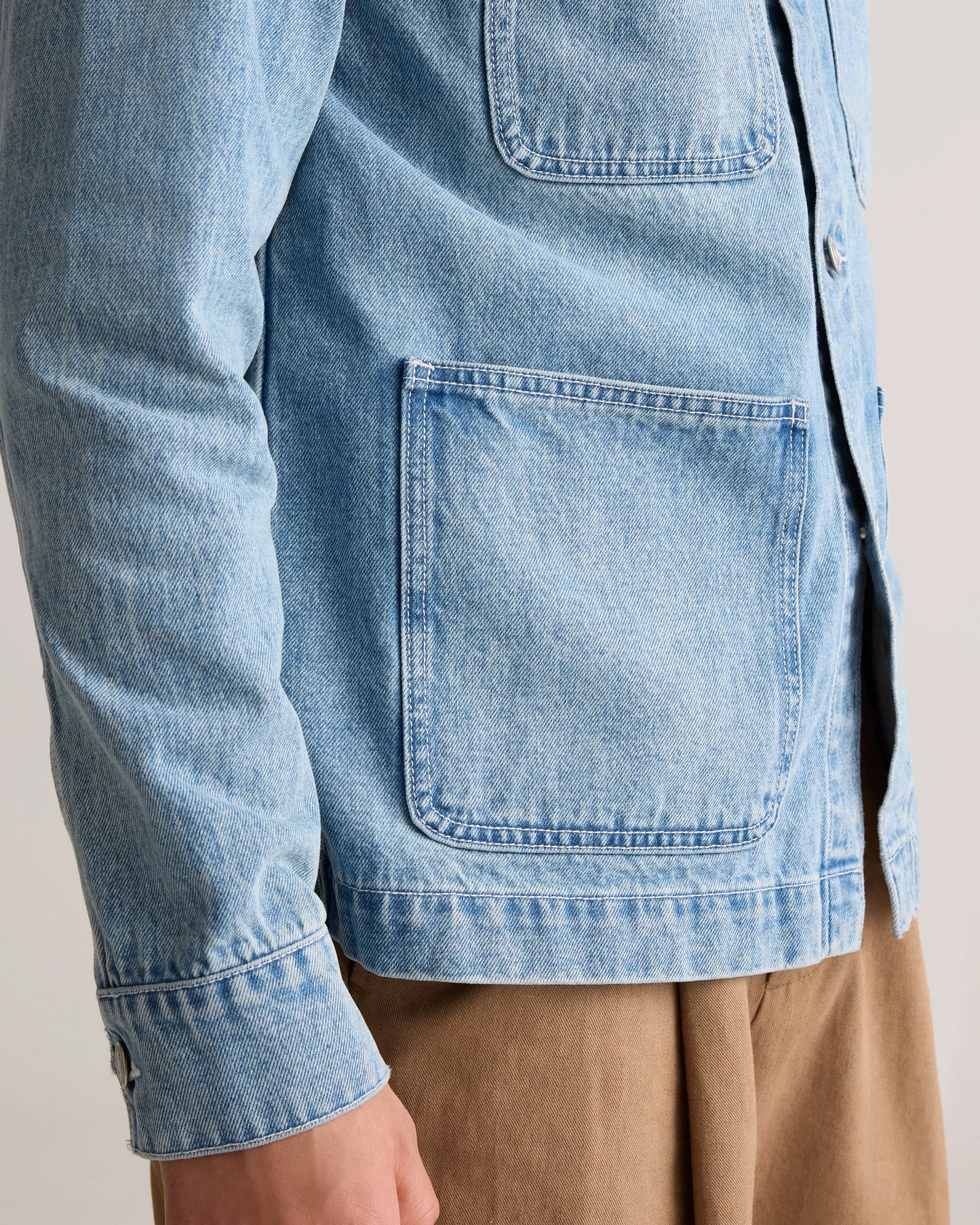 100% Organic Cotton Denim Chore Jacket - S / Dark Indigo