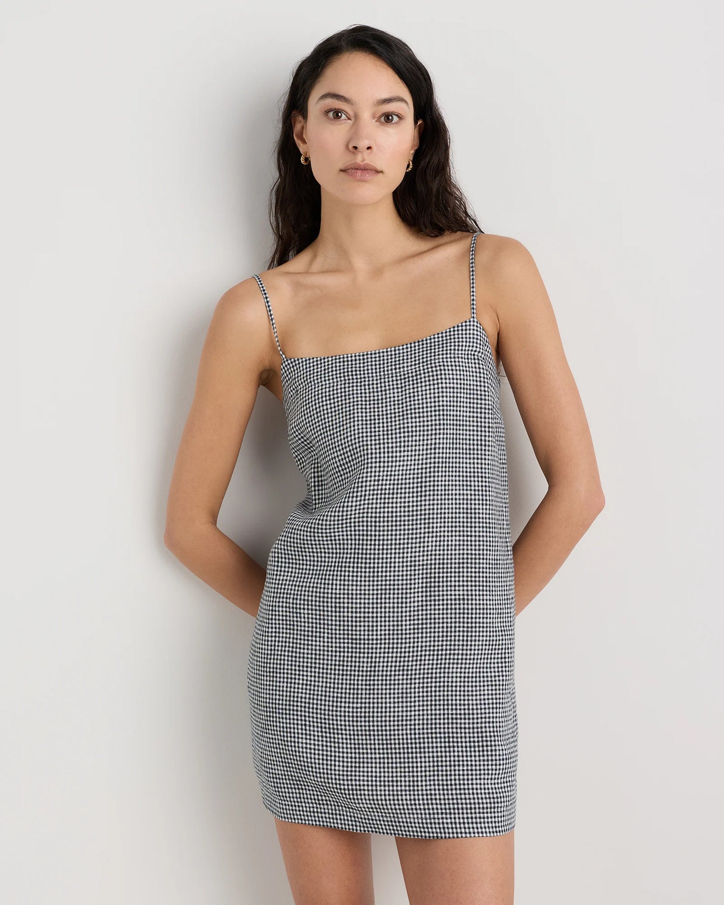 100% European Linen Mini Skort Dress - XS / Moonstone Blue