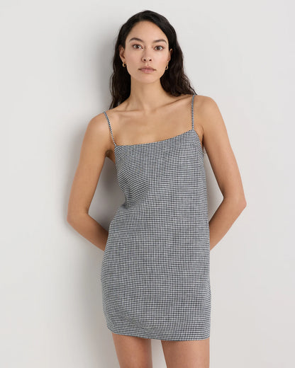 100% European Linen Mini Skort Dress - XS / Moonstone Blue