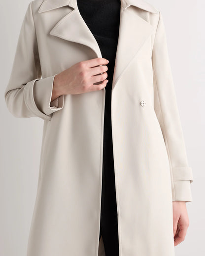 Stretch Crepe Trench Coat - XS / Olive