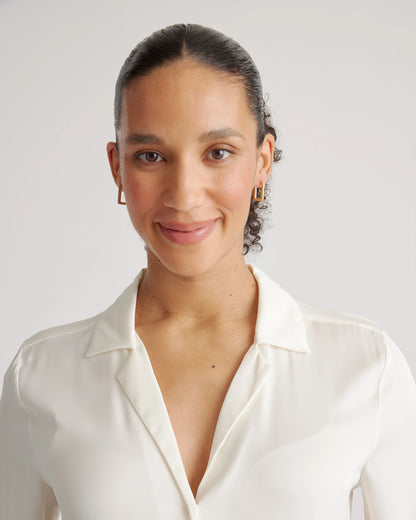 Rectangle Block Hoops - One Size / Gold Vermeil
