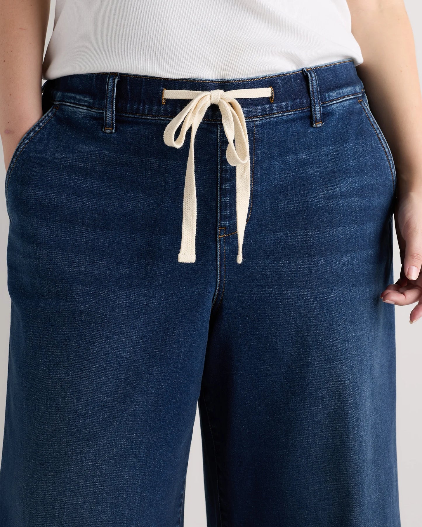 Mia Wide Leg Crop Jeans - 1X / Deep Sea Blue