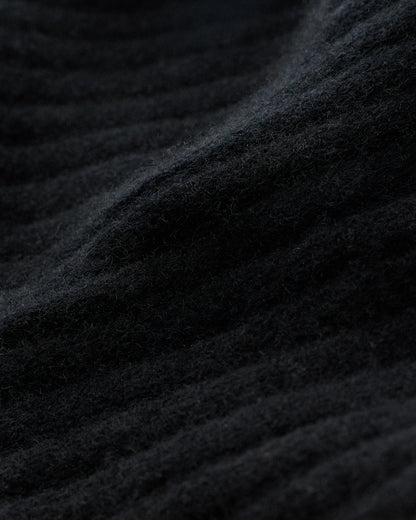 Mongolian Cashmere Ribbed Turtleneck Mini Dress - XS / Black