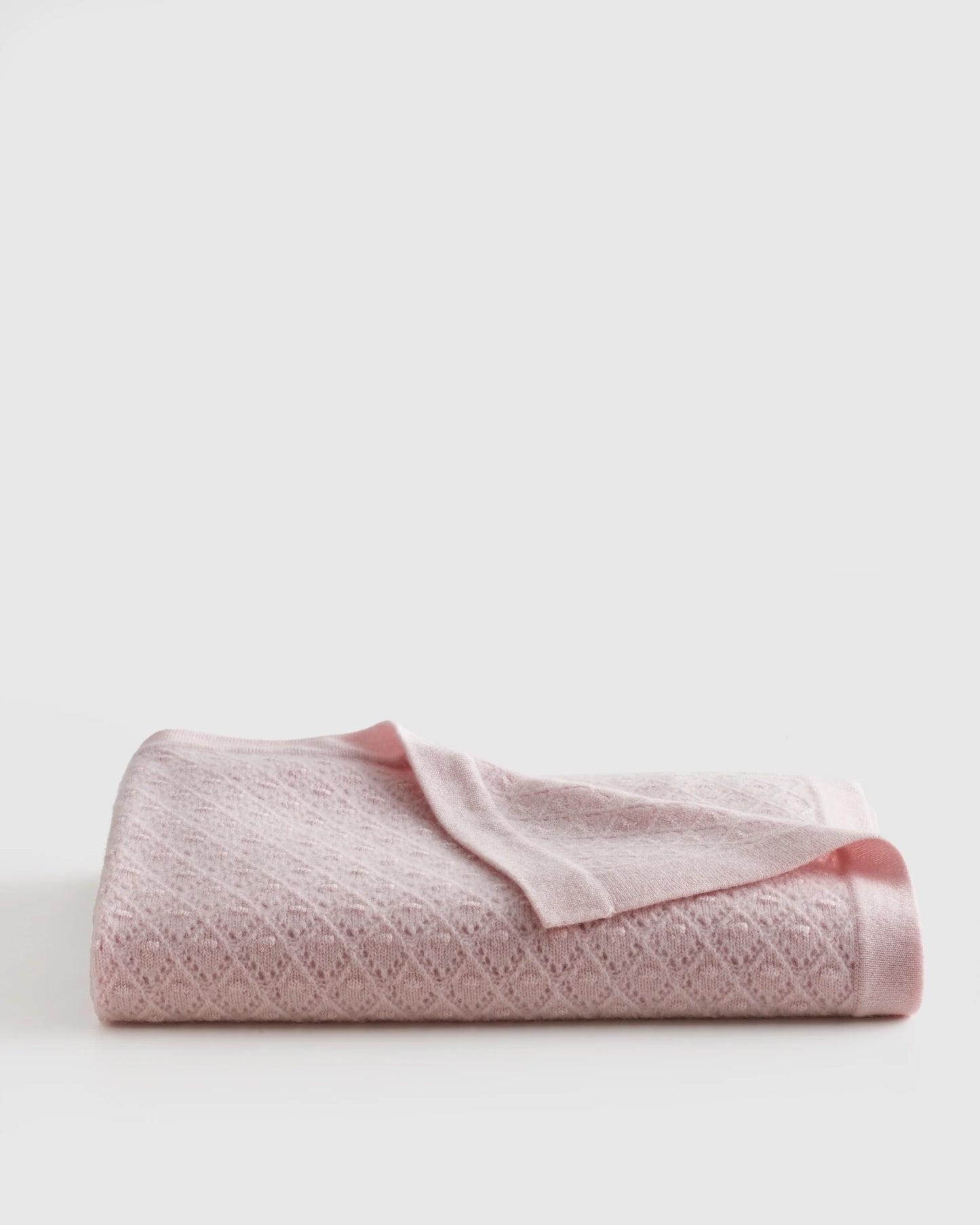 Mongolian Cashmere Pointelle Baby Blanket - One Size / Ivory