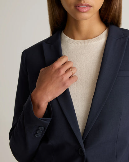 Italian Wool Tailored Blazer - XS / Navy
