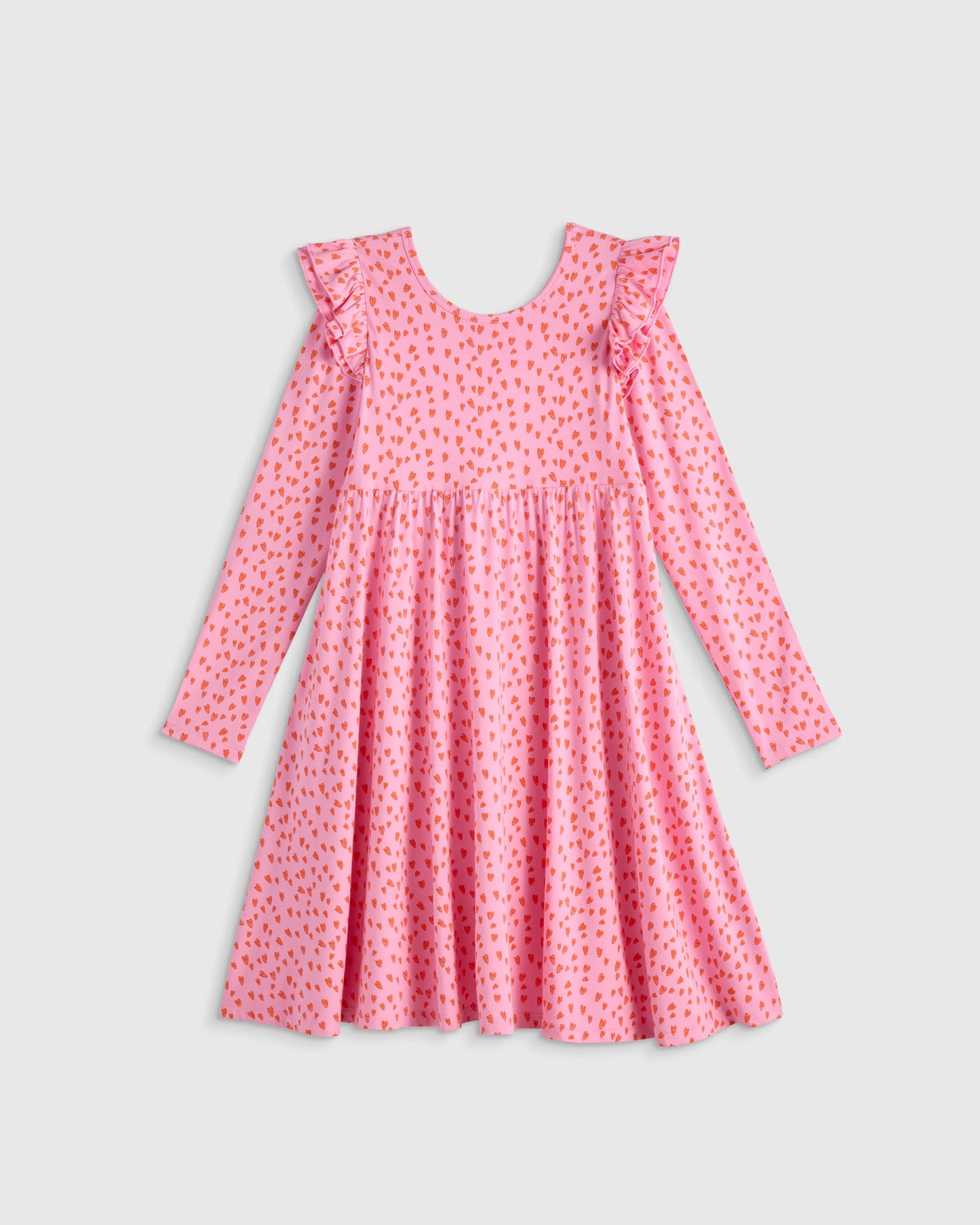 Bamboo Long Sleeve Flutter Twirl Dress - 6 / Navy Blossoms