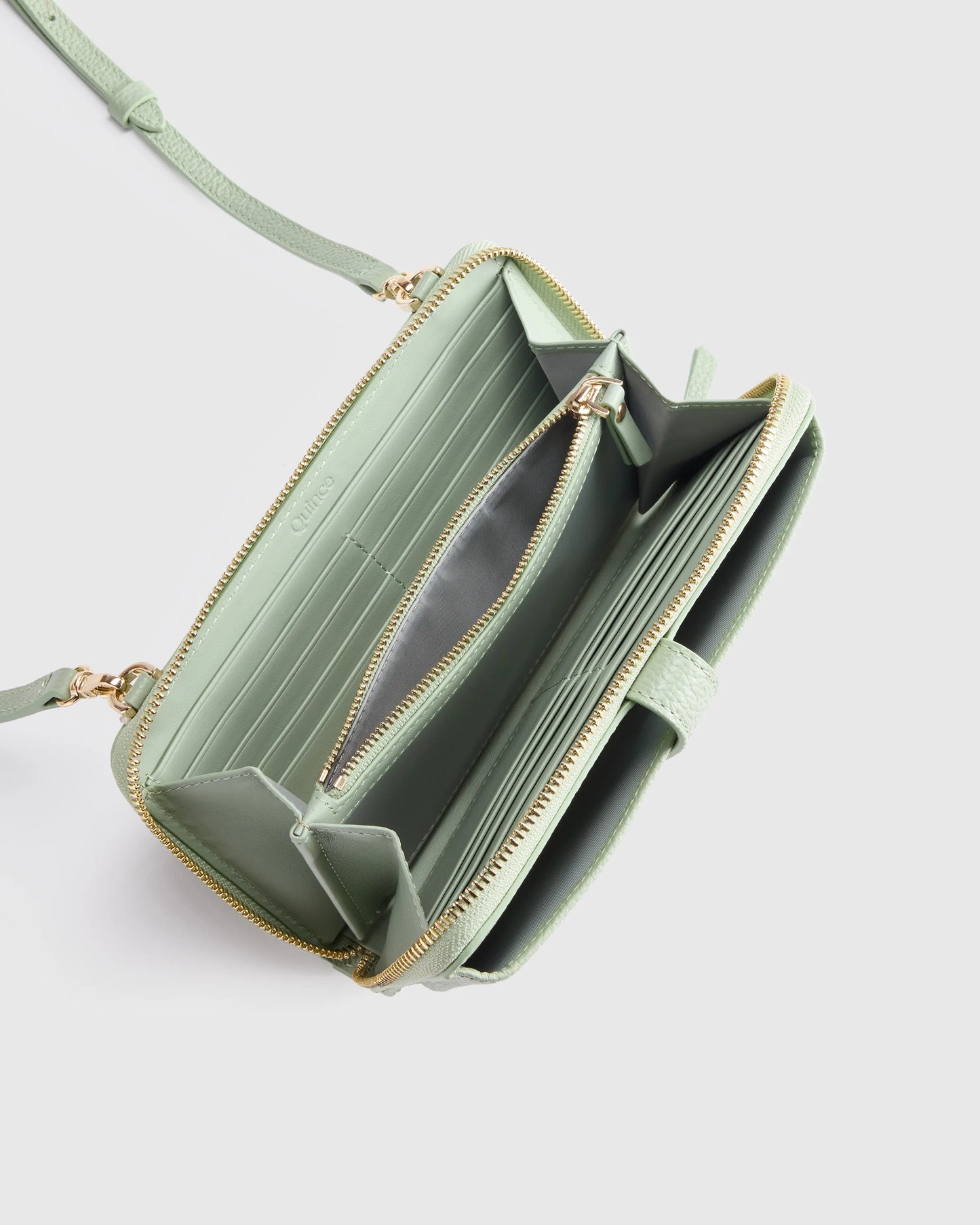 Italian Leather Phone Wallet Crossbody - One Size / Cognac