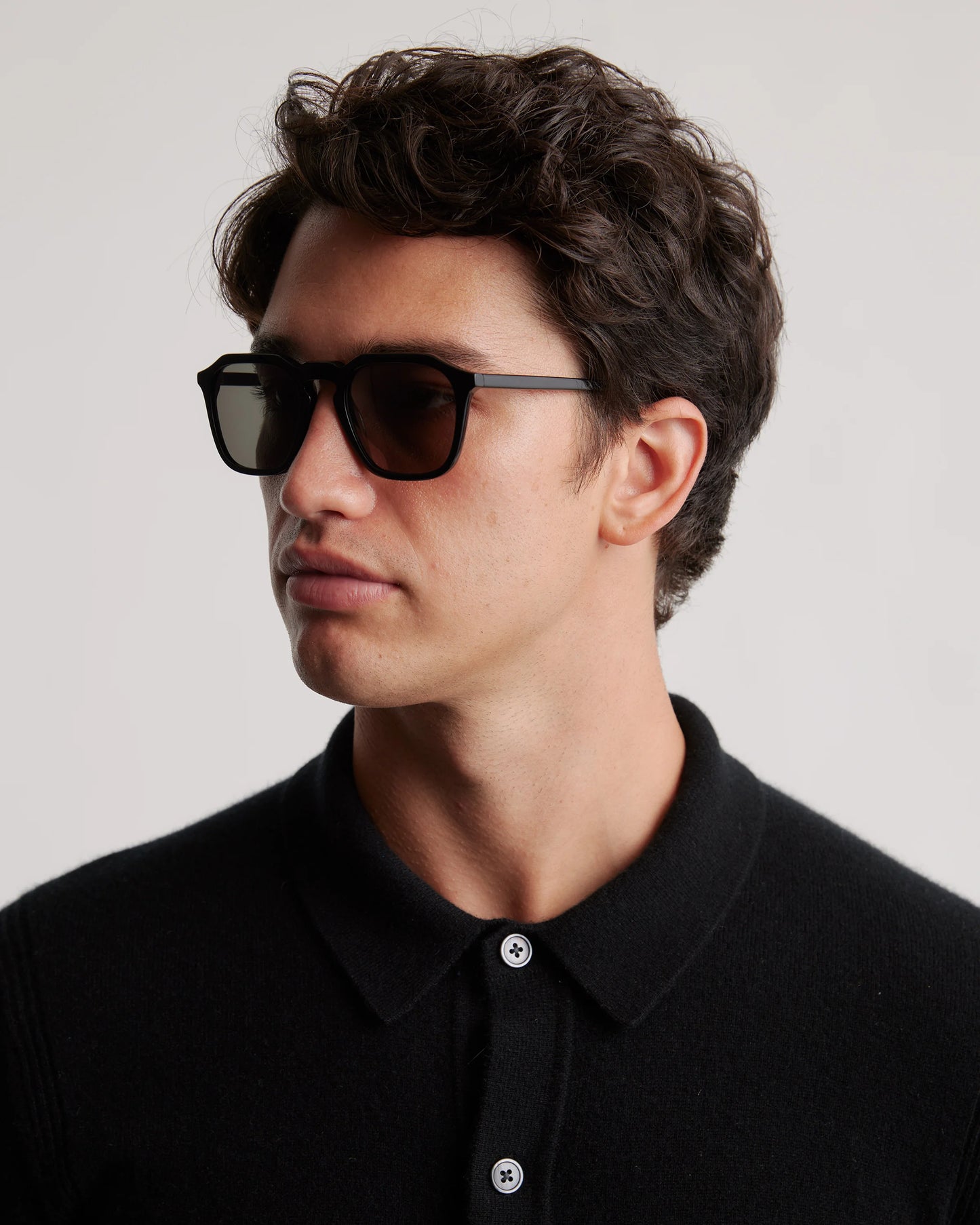 Jude Polarized Acetate Sunglasses - One Size / Black with Green lens