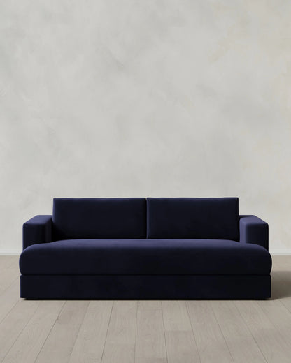 Sierra Curved Arm Sofa in Performance Velvet - 7ft / Sable