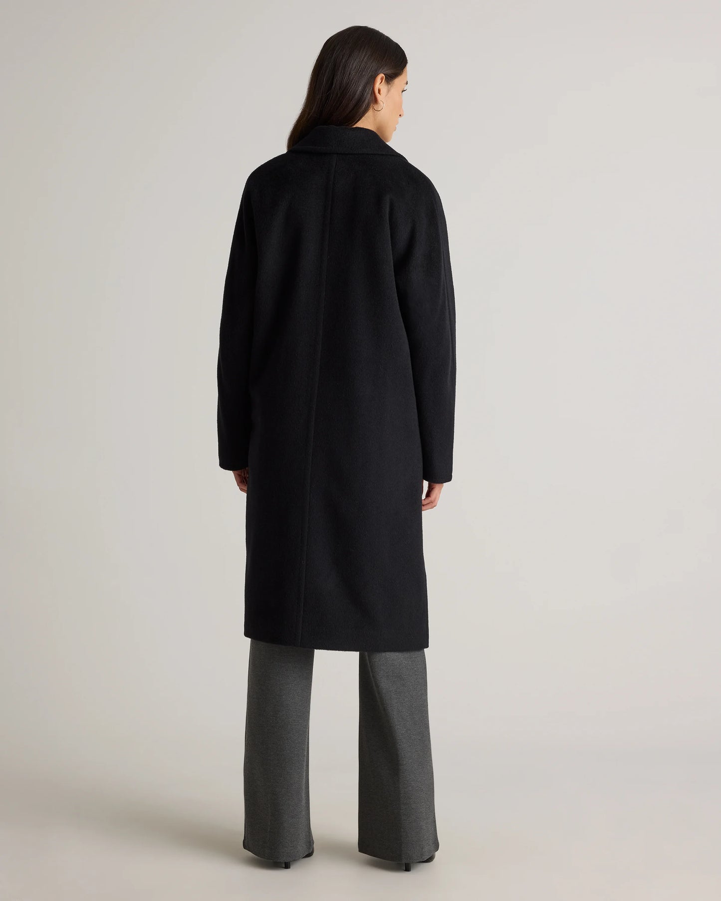 Camel Hair Double-Breasted Slouch Coat - XS / Vicuna