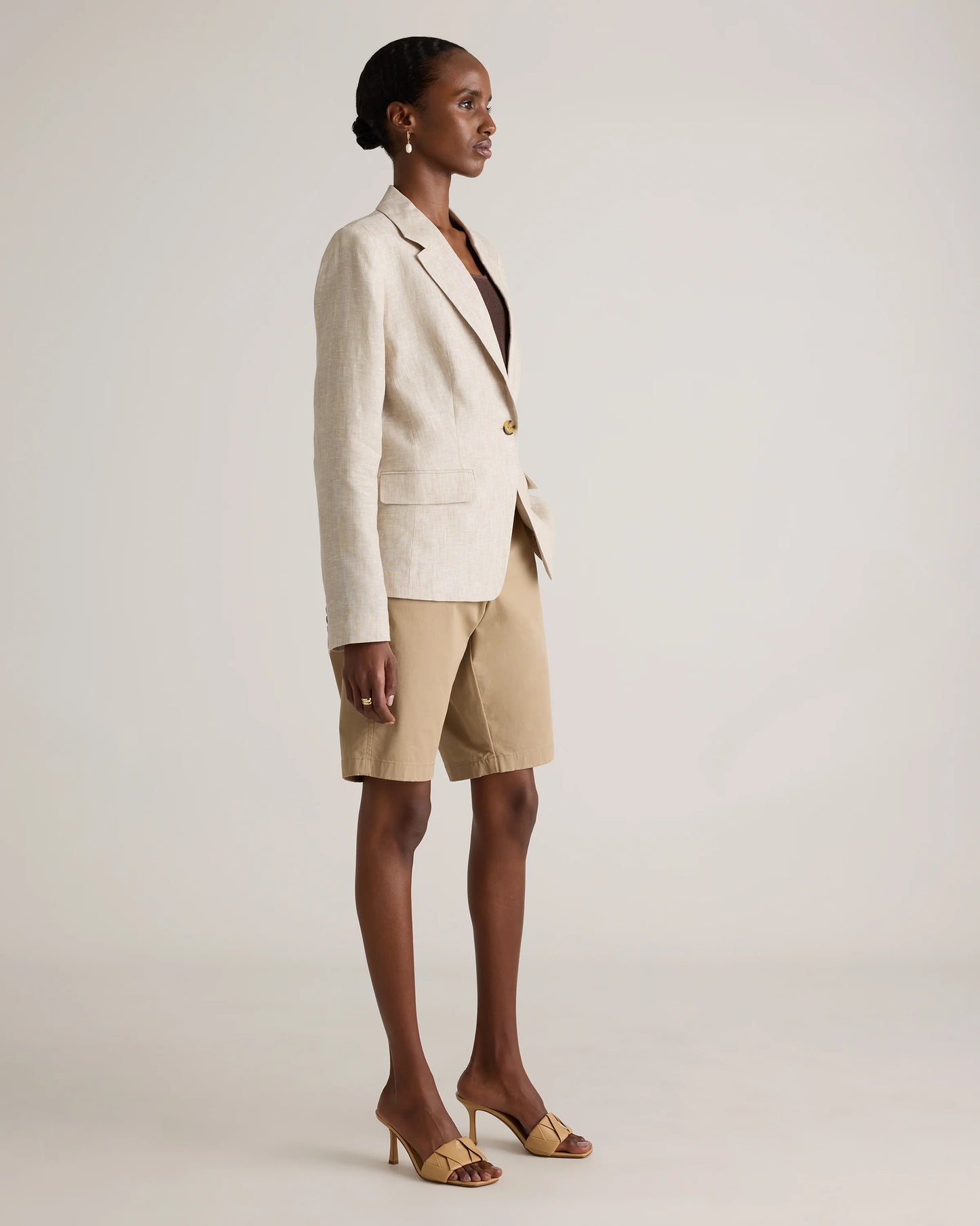 100% European Linen Structured Blazer - XS / French Blue