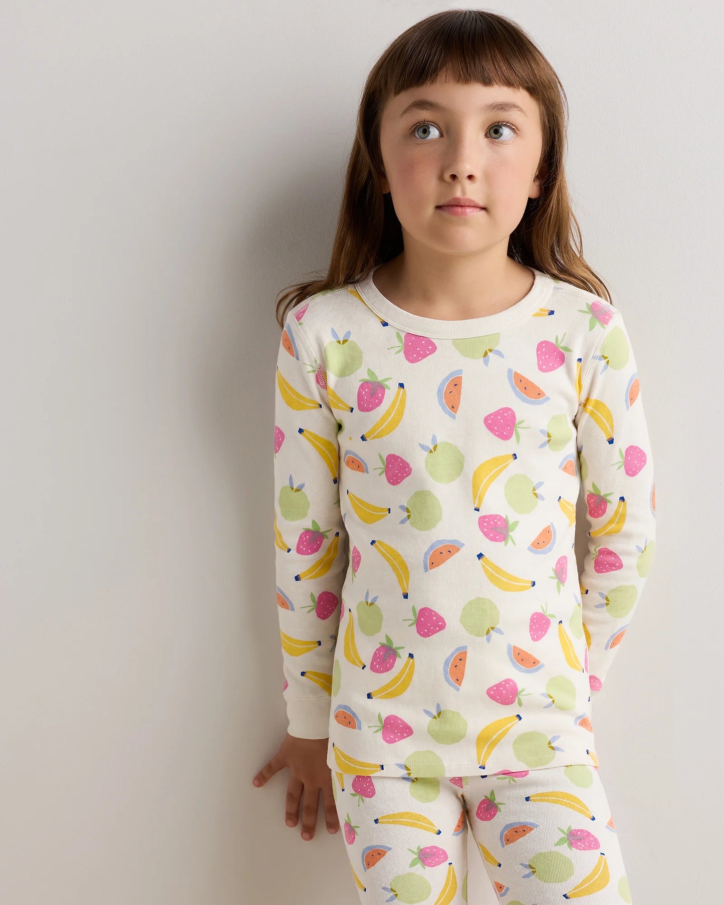 100% Organic Cotton Long Sleeve and Pant Pajama Set - 6 / Navy Stripe