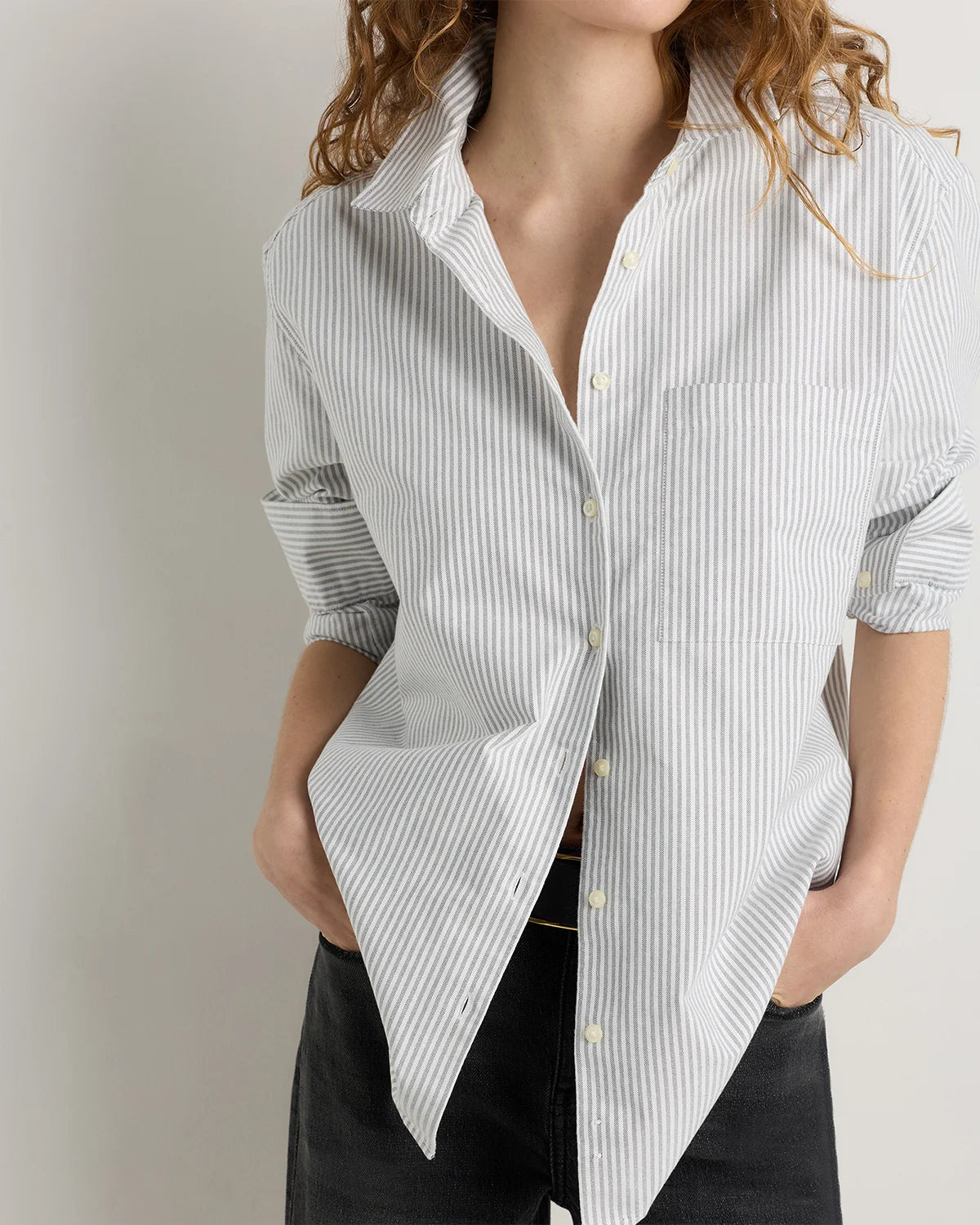 Organic Cotton Relaxed Oxford Shirt - XS / Opal Pink