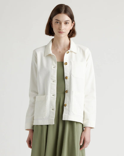 Organic Comfort Stretch Chore Jacket - XS / Vanilla