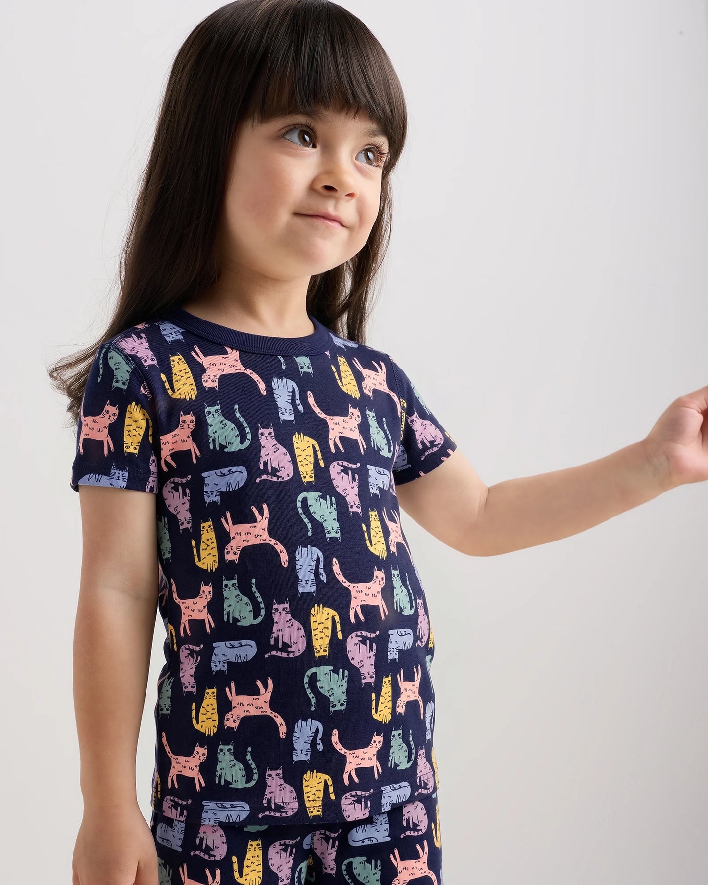 100% Organic Cotton Short Sleeve and Shorts Pajama Set - 2T / Navy Stripe