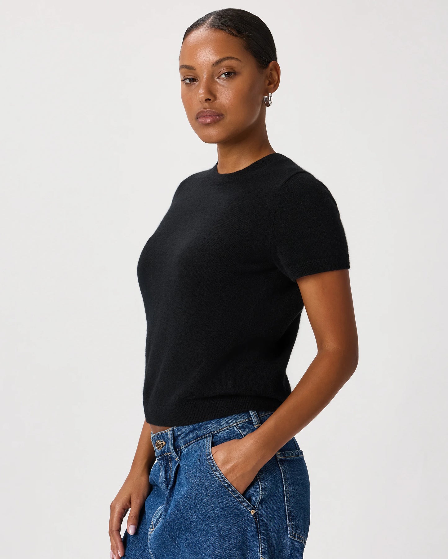 Mongolian Cashmere Tee - XS / Pale Custard Yellow