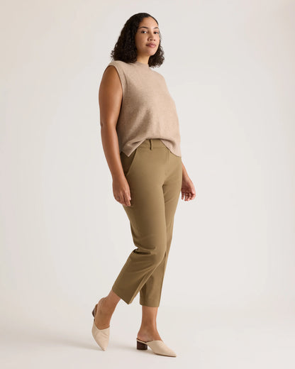 Italian Wool Slim Leg Ankle Pants - 0 / Grey Melange