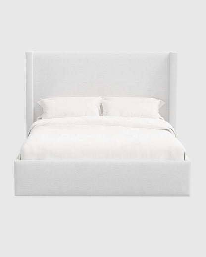 100% Linen Wingback Bed - Full / Canvas
