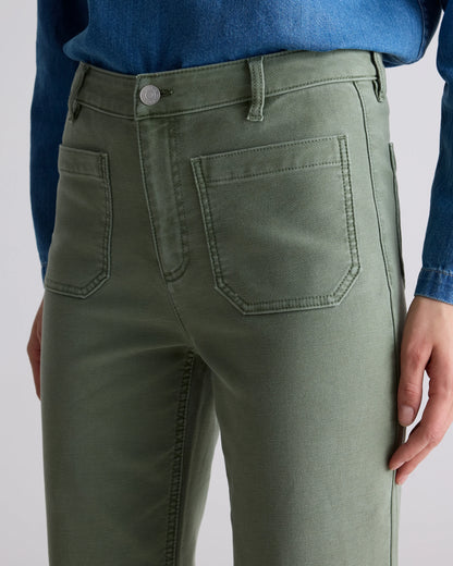 French Terry Wide Leg Pants - 0 / Bayberry Olive