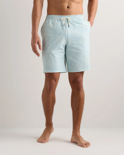 Italian Swim Trunks - 9" - S / Navy Palms
