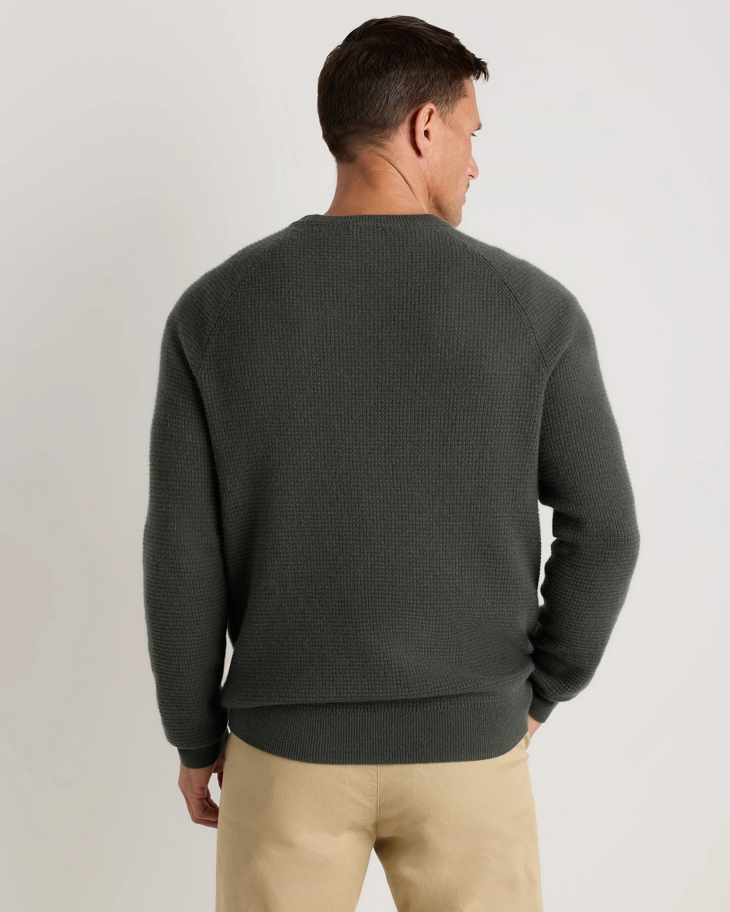Mongolian Cashmere Waffle Sweatshirt - S / Faded Denim