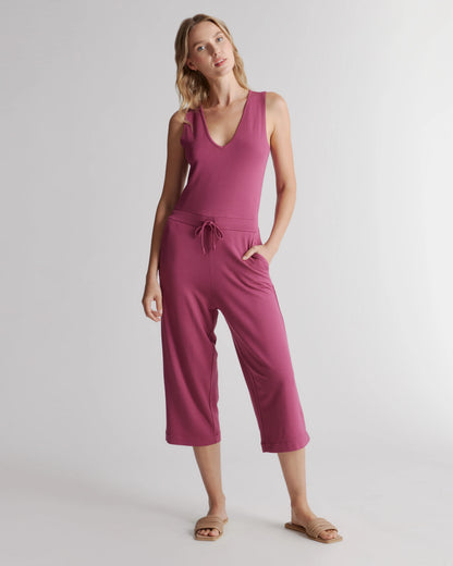 French Terry Modal Jumpsuit - XS / Rose