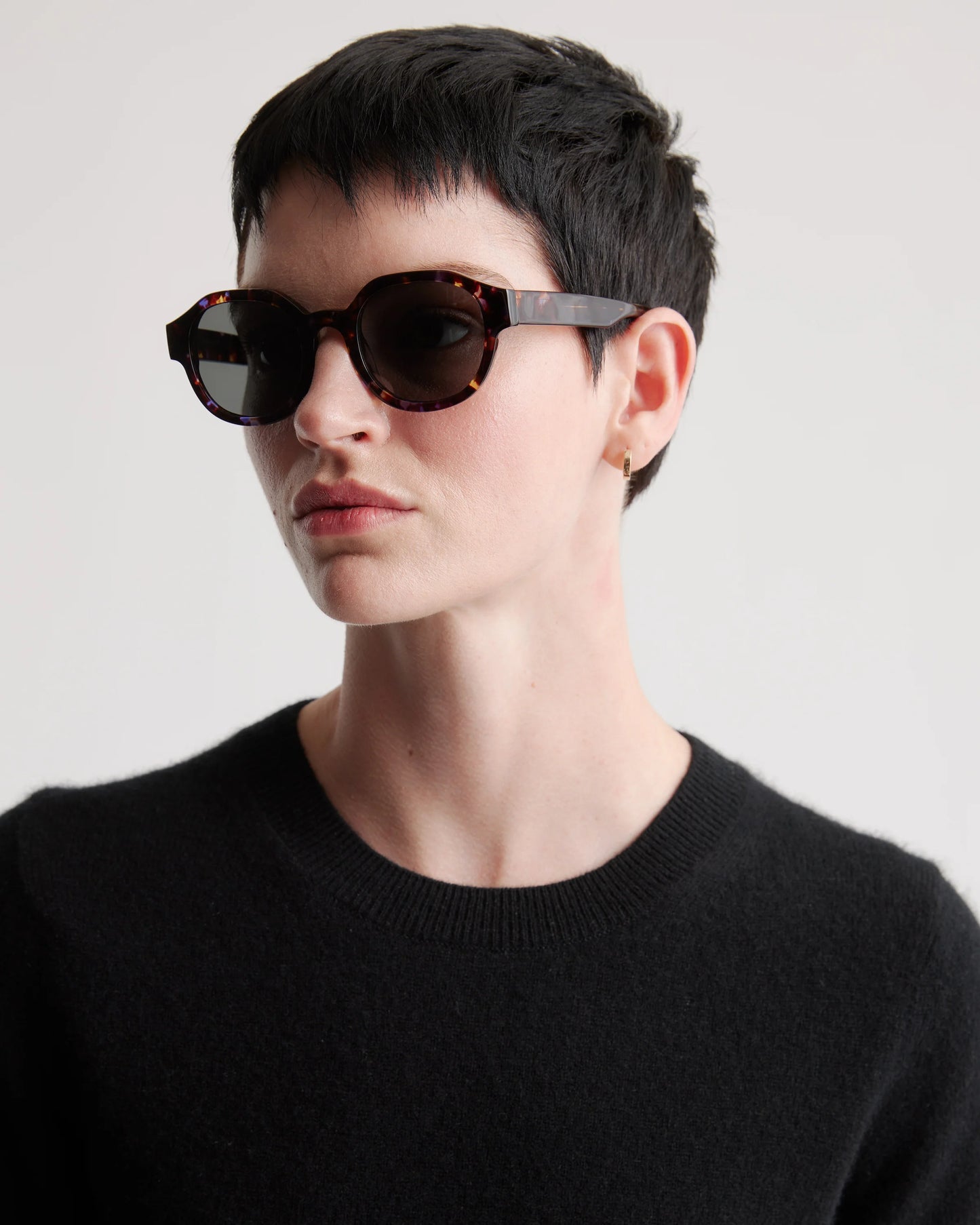 Reagan Polarized Acetate Sunglasses - One Size / Amethyst Tortoise with Grey lens