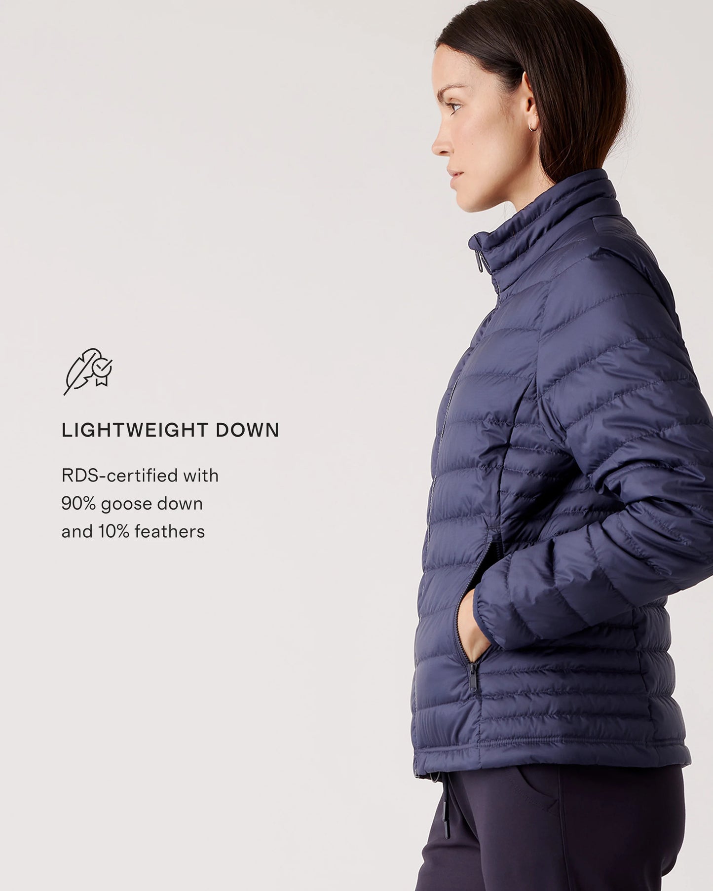 Lightweight Down Packable Puffer Jacket - XS / Black