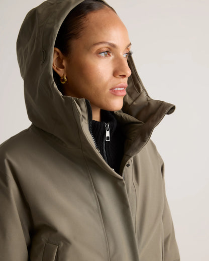 Responsible Down Hooded Long Parka - XS / Storm Blue