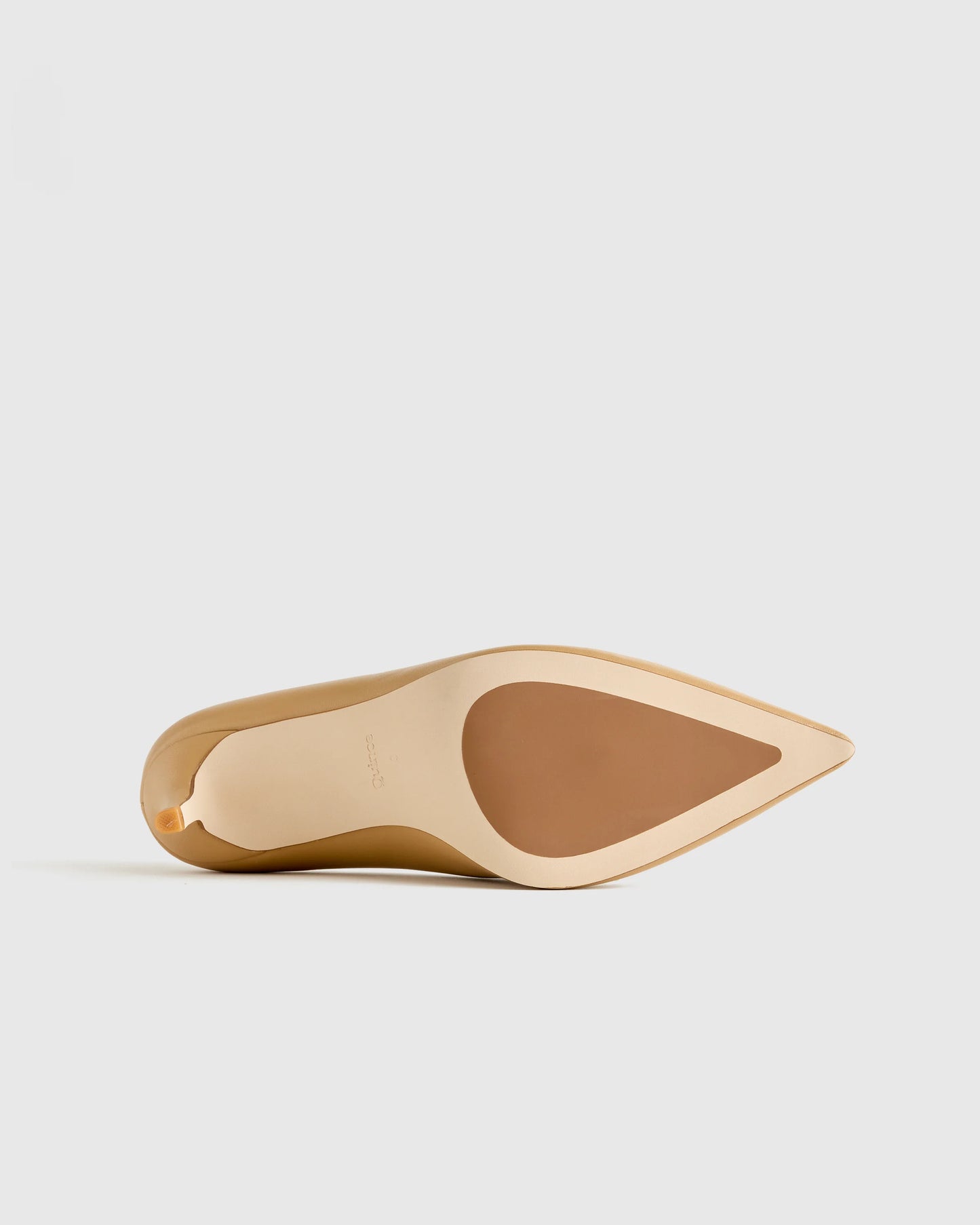 Italian Leather 75mm Pointy Toe Pump - 5 / Cashew
