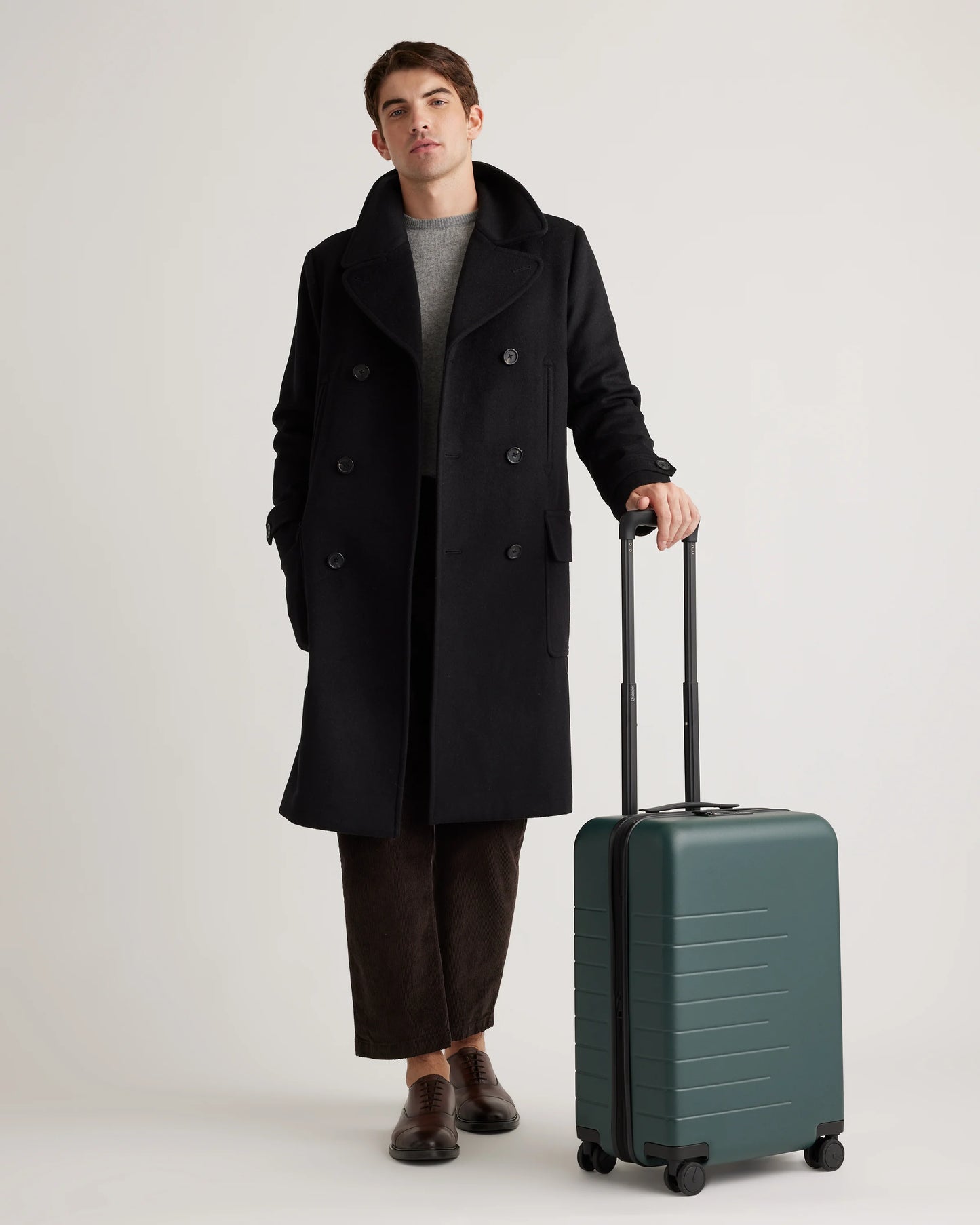 Expandable Carry-On Suitcase - One Size / Dark Green