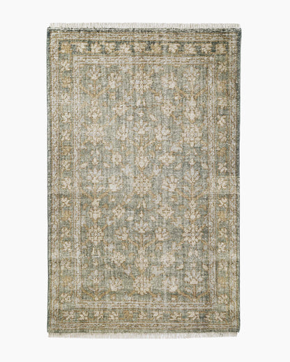 Lena Hand-Knotted Wool Rug - 5' x 8' / Green
