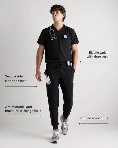 AeraFlex Scrub Joggers - S / Bold Black
