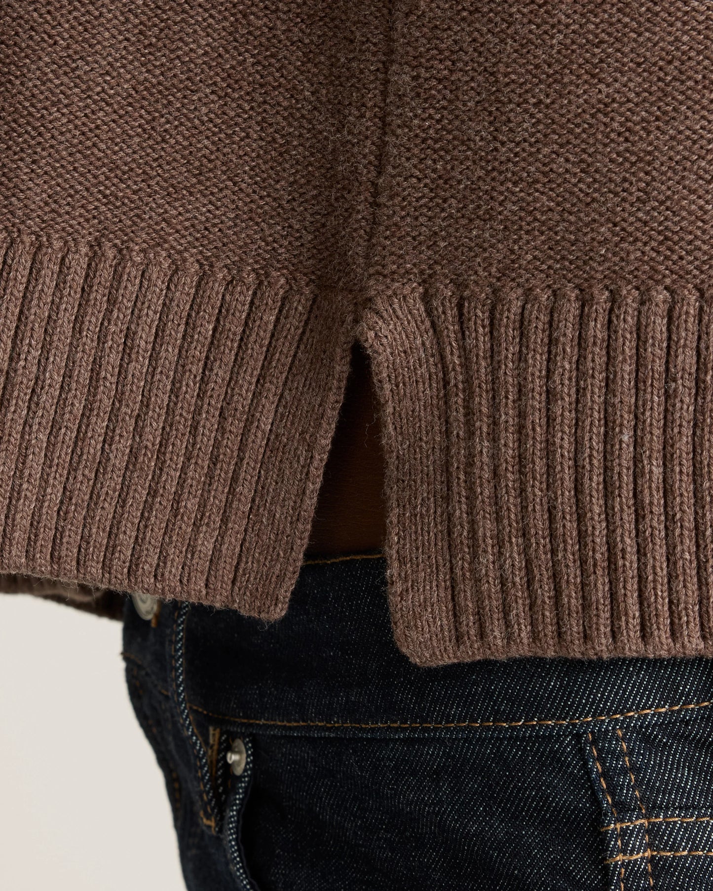 100% Organic Cotton Cropped Cardigan - XS / Heather Brown