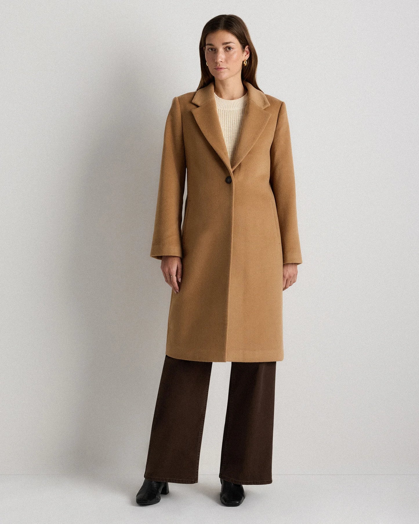 Wool Cashmere Blazer Coat - XS / Mocha Brown
