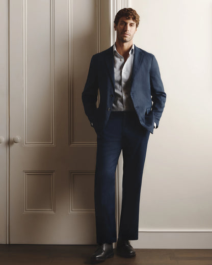100% European Linen Trousers - 30X30 / Chambray Blue