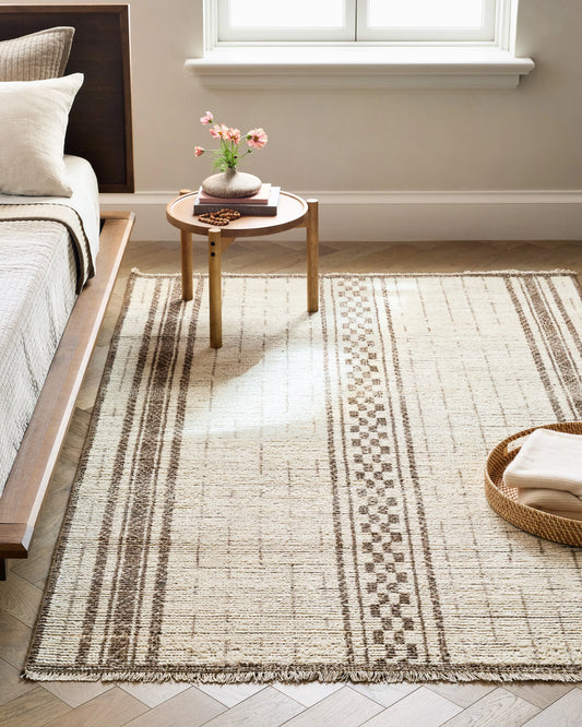 Nahla Hand-Knotted Wool Rug - 5' x 8' / Beige